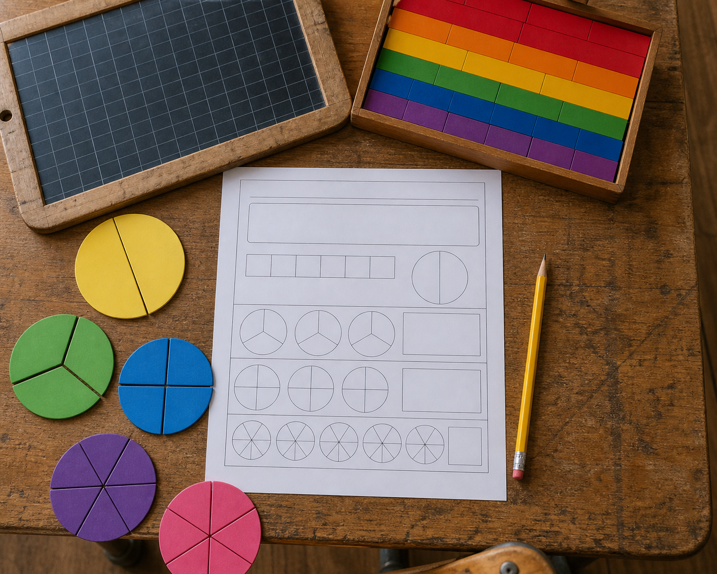 Au CM2, on apprend à comparer et additionner des fractions