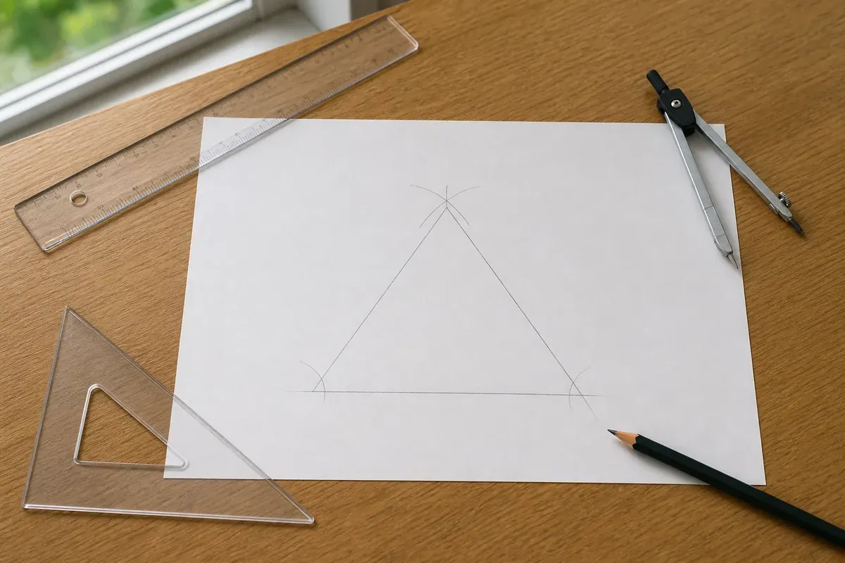 Construire un triangle en CM1 avec la règle et le compas