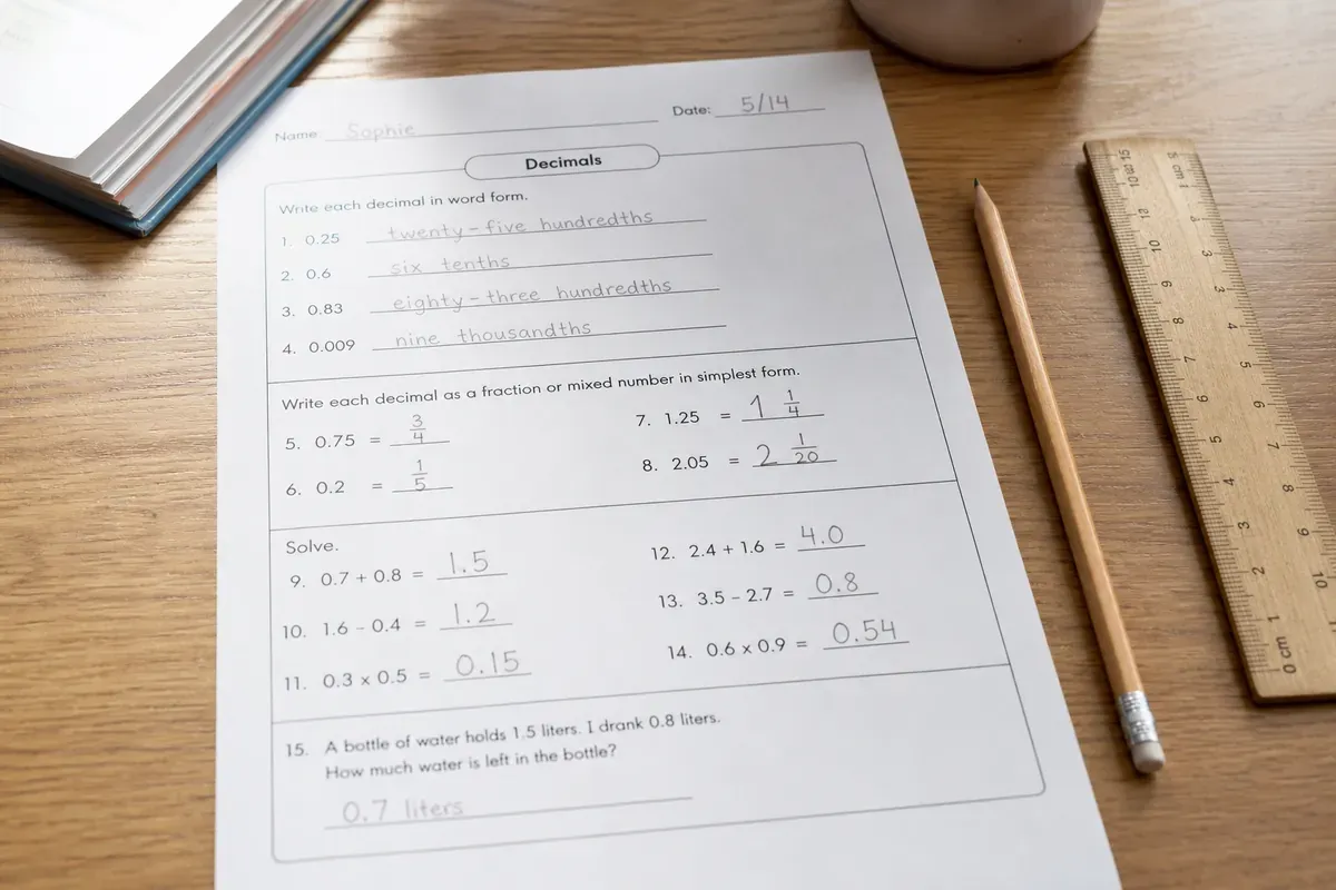 La fraction et le nombre décimal se comprennent en CM2