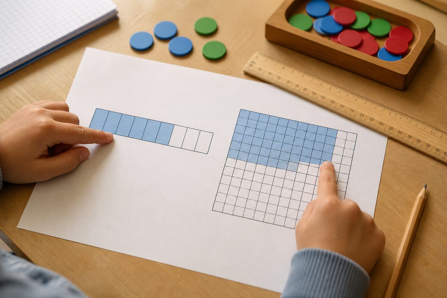 Décomposer et reconnaître une fraction décimale