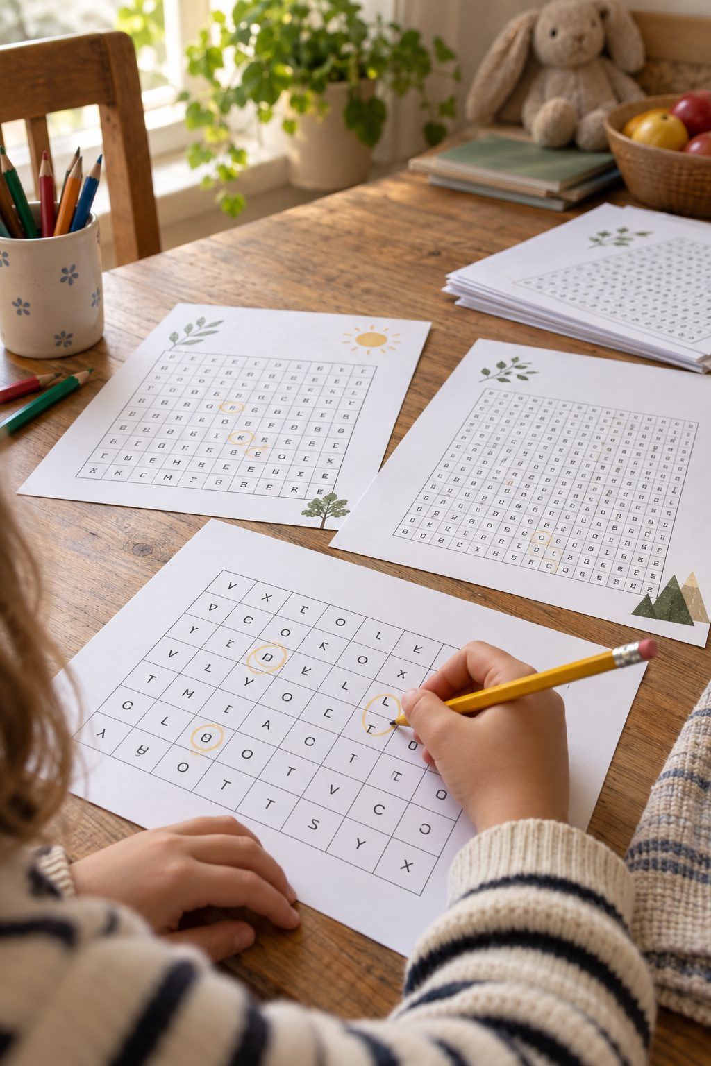 Des exercices progressifs de mots mêlés à imprimer