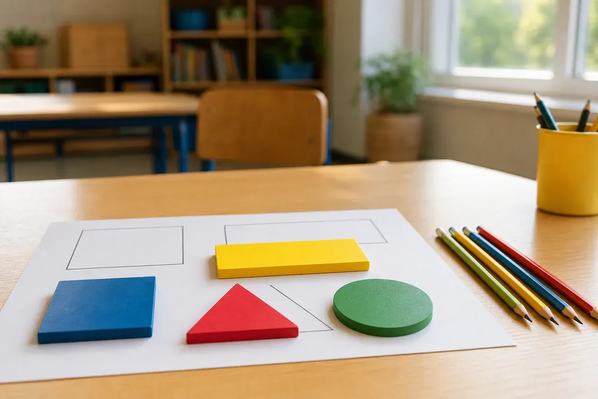 Reconnaître les formes Carré, rectangle, triangle et cercle en CP