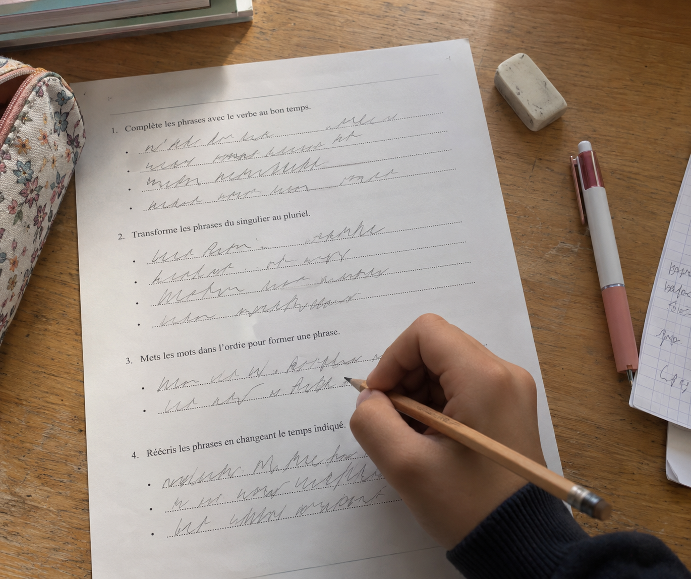 Les types de phrases en CM1 : leçon et exercices corrigés